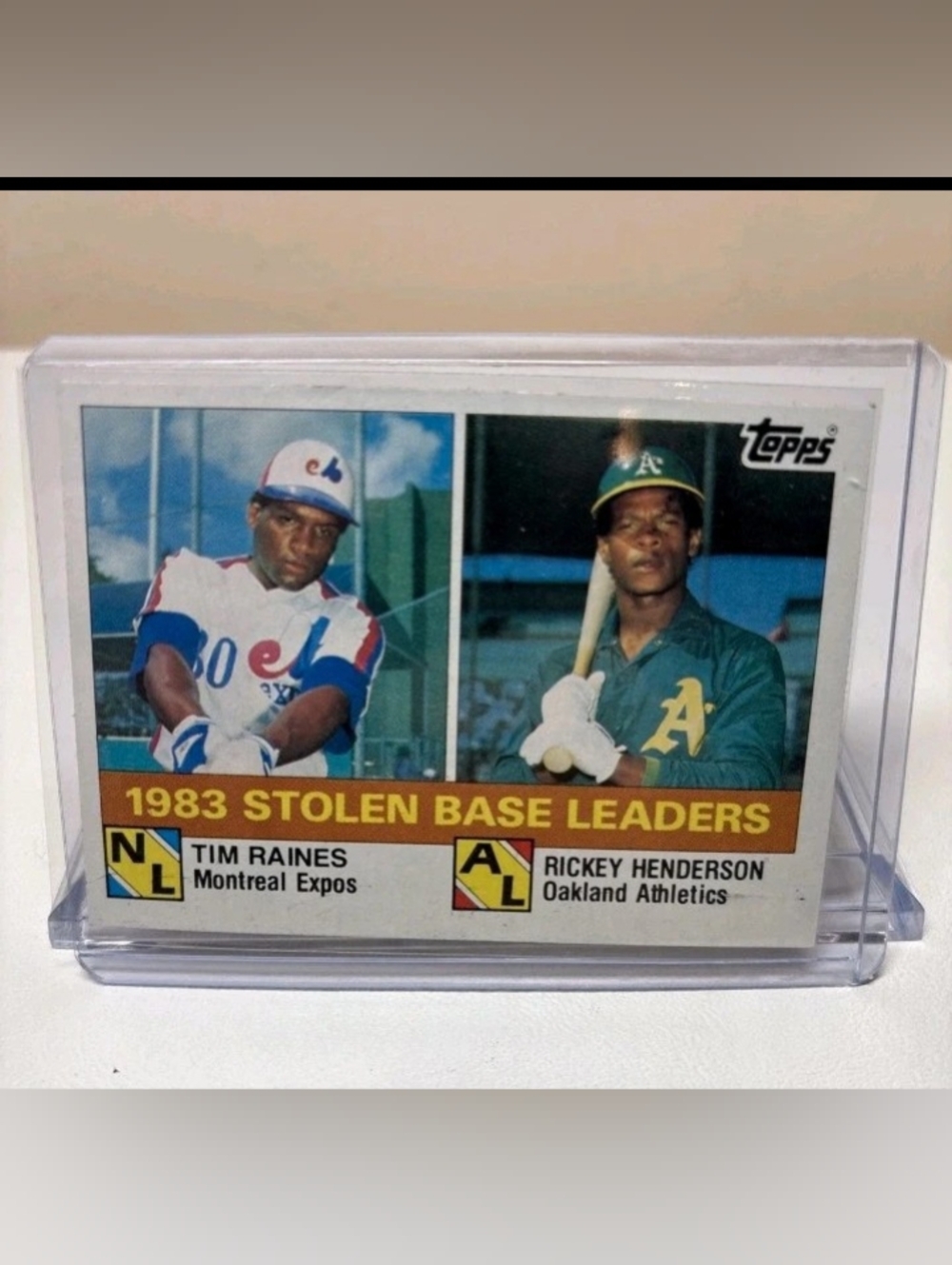 Rickey Henderson Tim Raines #134 1984 Topps Stolen Base Leaders Expos Athletics